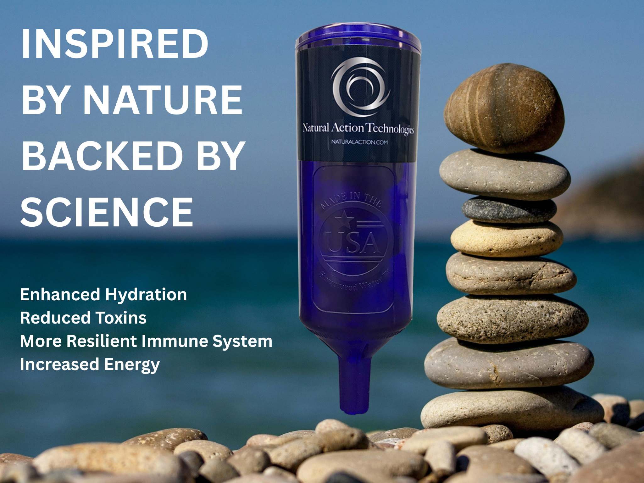 Natural Action Portable Structured Water Device, Made in USA